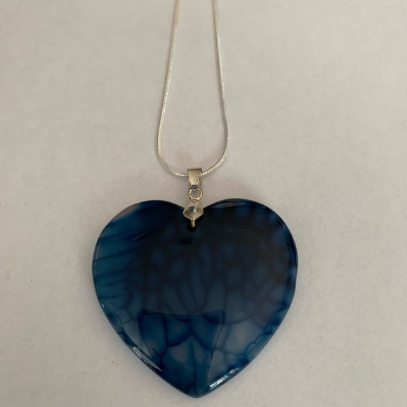 Jewelry - A Blue Heart Stone Necklace